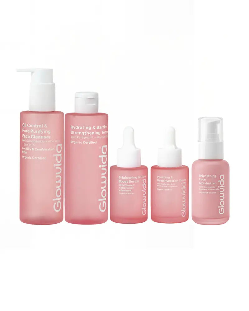 روتين النضارة من 5 منتجات – للبشرة الدهنية والمختلطة